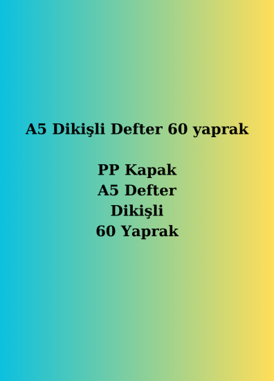 Defne 60 Yapraklı A5 Dikişli Defter Fiyatı